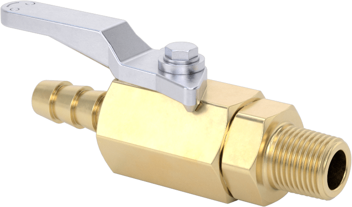 Pirinç Gövdeli Açma/Kapama Vanası, 1/8 NPT Erkek x 1/4" Boru İç Çapı için Standart Dikenli Bağlantı Parçası