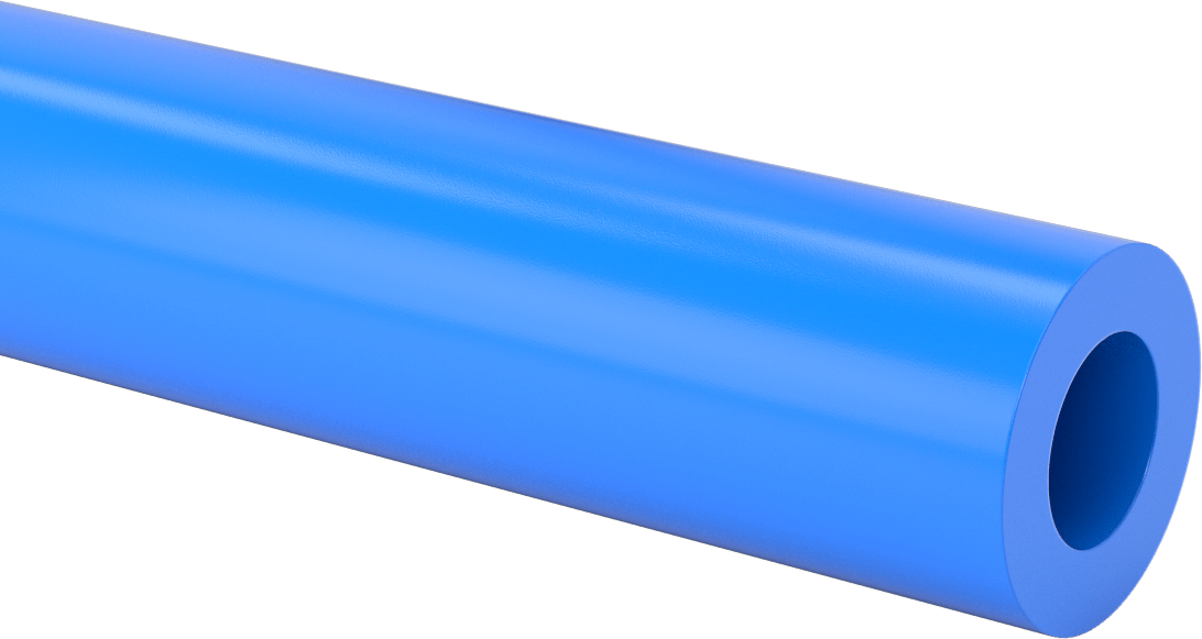 Isıya Dayanıklı, Aşınmaya Dirençli Döküm Naylon Boru, Kolay İşlenebilir, 1/2" Duvar Kalınlığı, 2-1/4" OD, 1 Ayak Uzunluğunda