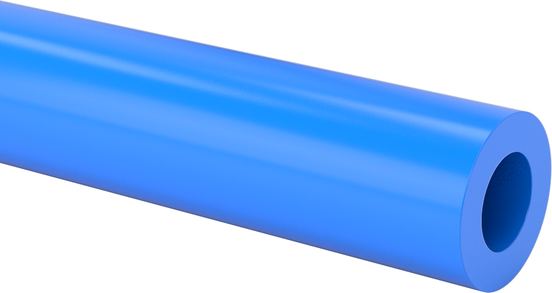 Isıya Dayanıklı, Aşınmaya Dirençli Döküm Naylon Boru, Kolay İşlenebilir, 1/2" Duvar Kalınlığı, 2-1/4" OD, 2 Ayak Uzunluk