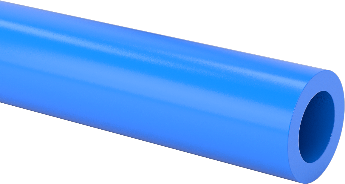 Isıya Dayanıklı, Aşınmaya Dirençli Döküm Naylon Boru, Kolay İşlenebilir, 1/2" Duvar Kalınlığı, 2-3/4" OD, 2 Ayak Uzunluk