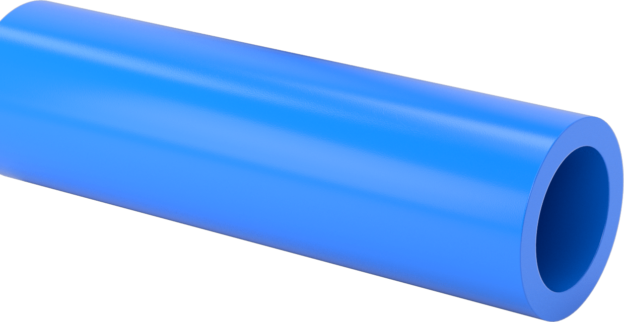 Isıya Dayanıklı, Aşınmaya Dirençli Döküm Naylon Boru, Kolay İşlenebilir, 1/2" Duvar Kalınlığı, 3-1/2" OD, 1 Ayak Uzunluğunda
