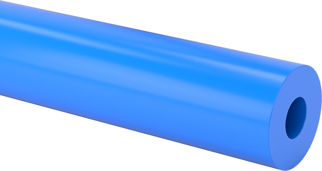 Isıya Dayanıklı, Aşınmaya Dirençli Döküm Naylon Boru, Kolay İşlenebilir, 3/4" Duvar Kalınlığı, 2-1/2" OD, 1 Ayak Uzunluğunda