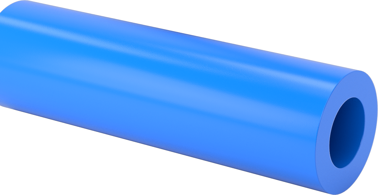 Isıya Dayanıklı, Aşınmaya Dirençli Döküm Naylon Boru, Kolay İşlenebilir, 3/4" Duvar Kalınlığı, 3-1/2" OD, 1 Ayak Uzunluğunda