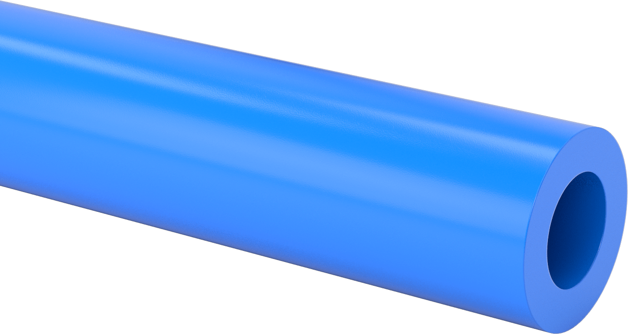 Isıya Dayanıklı, Aşınmaya Dirençli Döküm Naylon Boru, Kolay İşlenebilir, 3/4" Duvar Kalınlığı, 3-1/2" OD, 2 Ayak Uzunluk