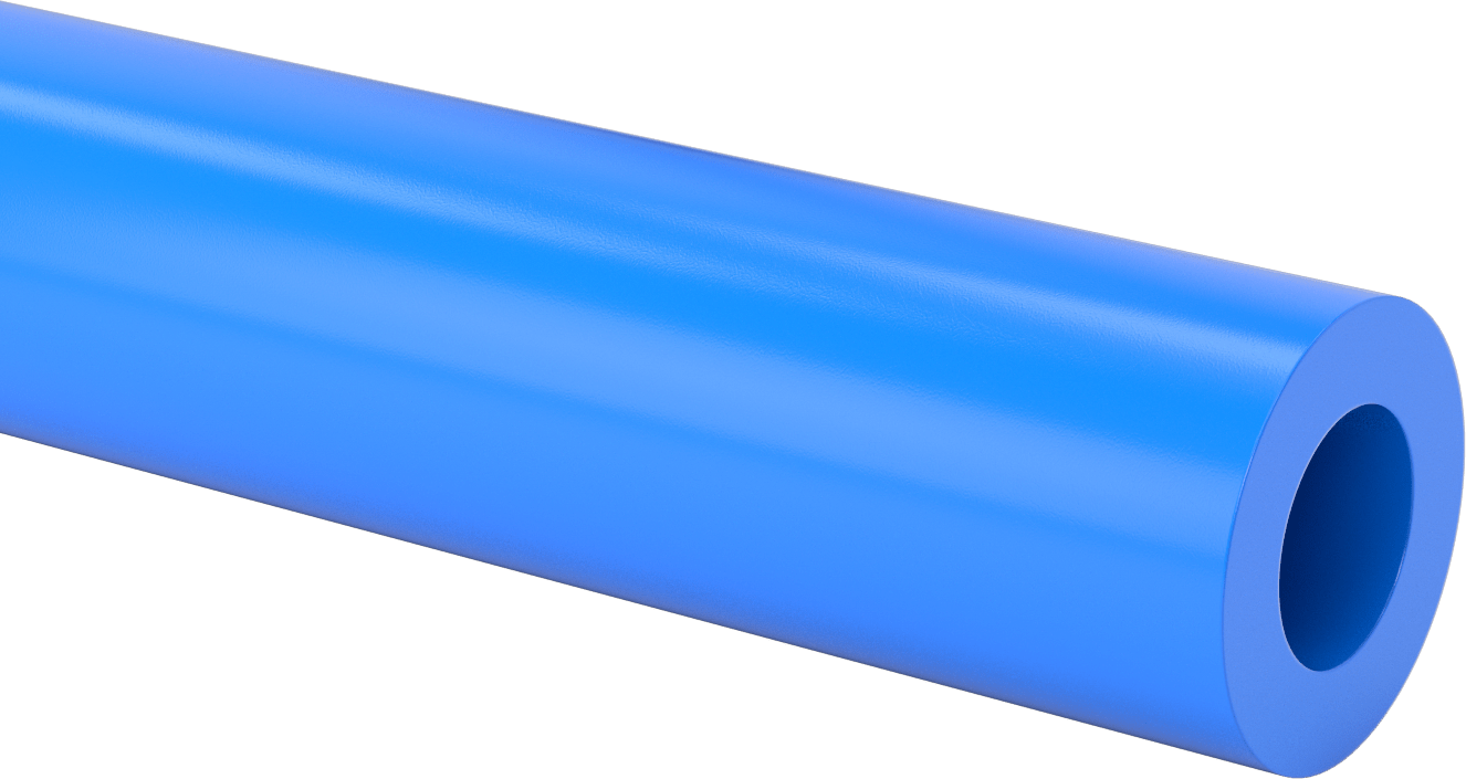 Isıya Dayanıklı, Aşınmaya Dirençli Döküm Naylon Boru, Kolay İşlenebilir, 1" Duvar Kalınlığı, 4-1/2" OD, 2 Ayak Uzunluk