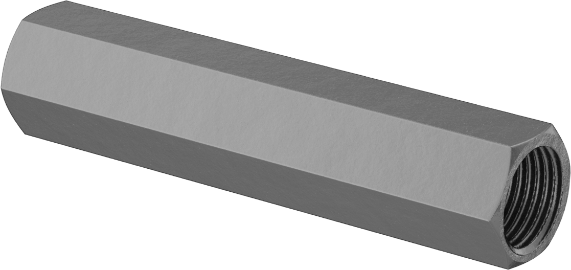 Karbon Çelik Gerdirme Tipi Bağlantı Çubuğu, 3" Toplam Uzunluk, 1/2"-20 İç Diş