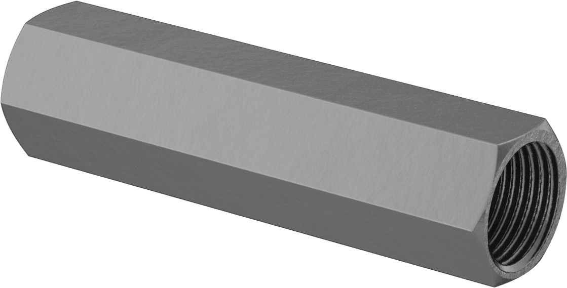 Karbon Çelik Gerdirme Tipi Bağlantı Çubuğu, 3" Toplam Uzunluk, 5/8"-18 İç Diş