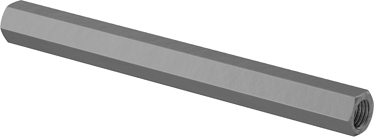 Karbon Çelik Gerdirme Tipi Bağlantı Çubuğu, 4" Toplam Uzunluk, 1/4"-28 İç Diş