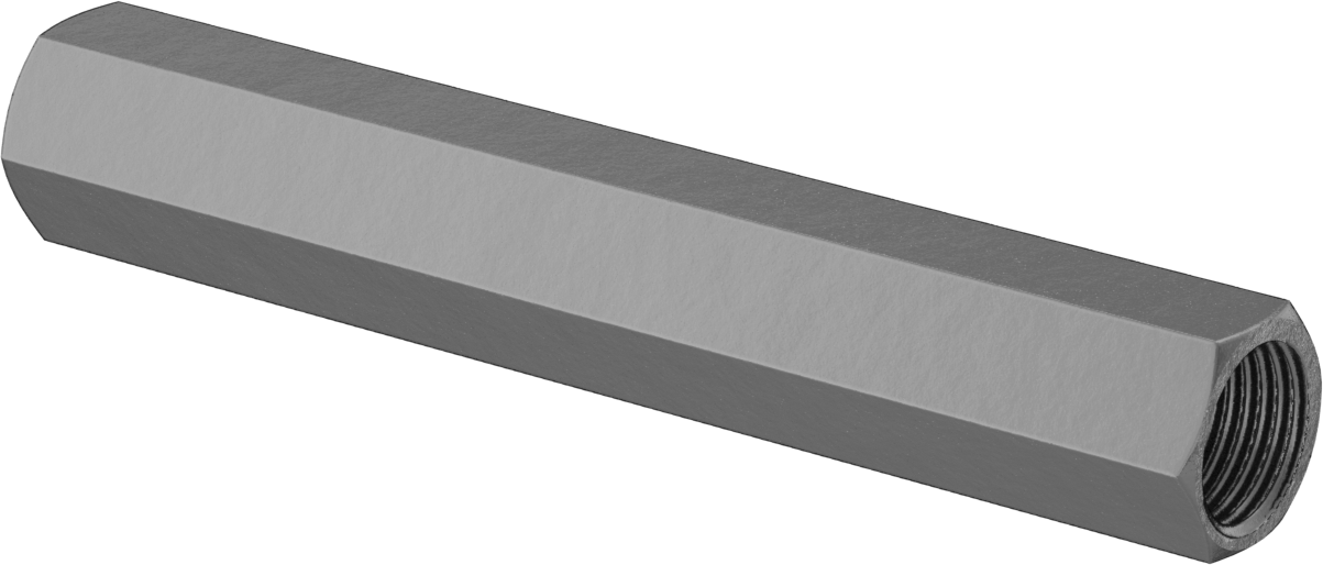 Karbon Çelik Gerdirme Tipi Bağlantı Çubuğu, 4" Toplam Uzunluk, 1/2"-20 İç Diş