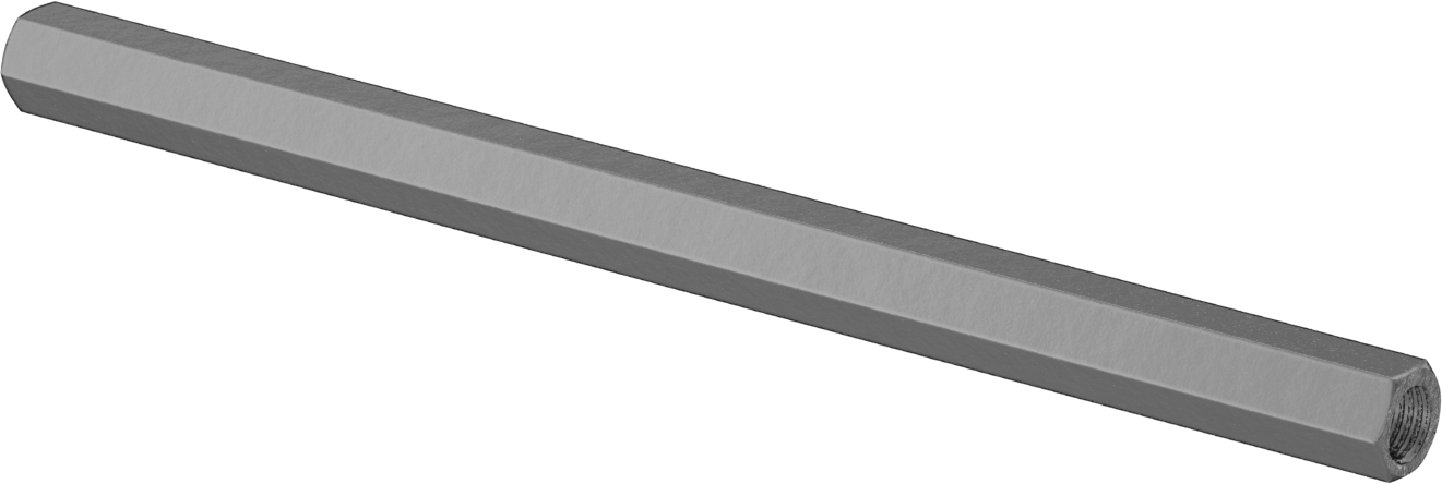 Karbon Çelik Gerdirme Tipi Bağlantı Çubuğu, 6" Toplam Uzunluk, 1/4"-28 İç Diş