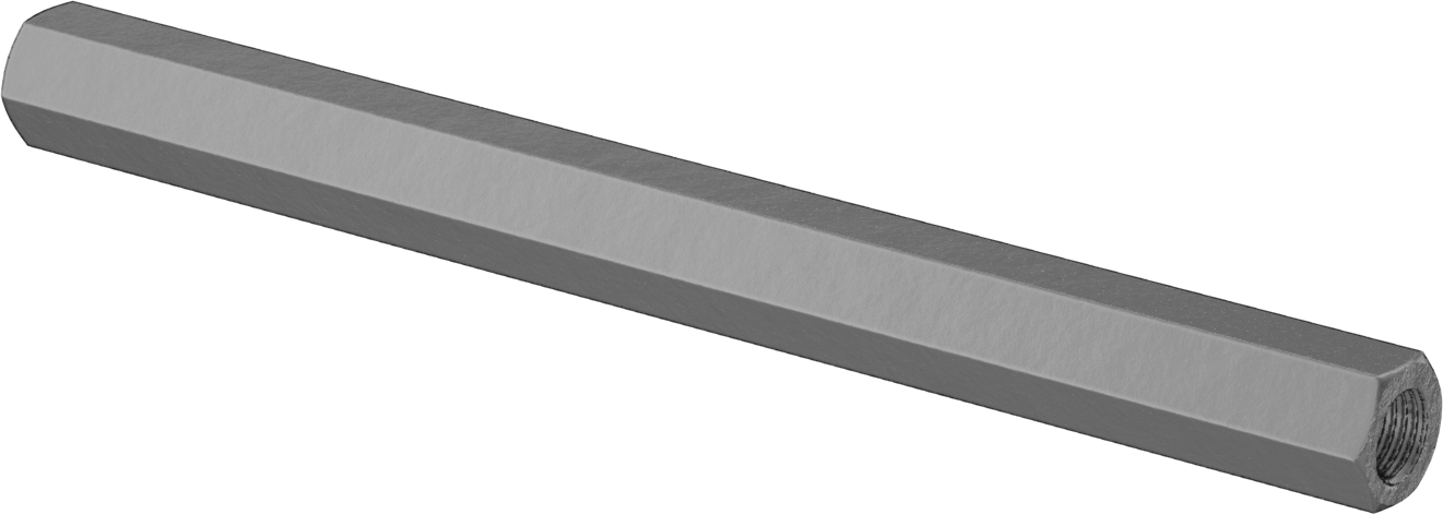 Karbon Çelik Gerdirme Tipi Bağlantı Çubuğu, 6" Toplam Uzunluk, 5/16"-24 İç Diş