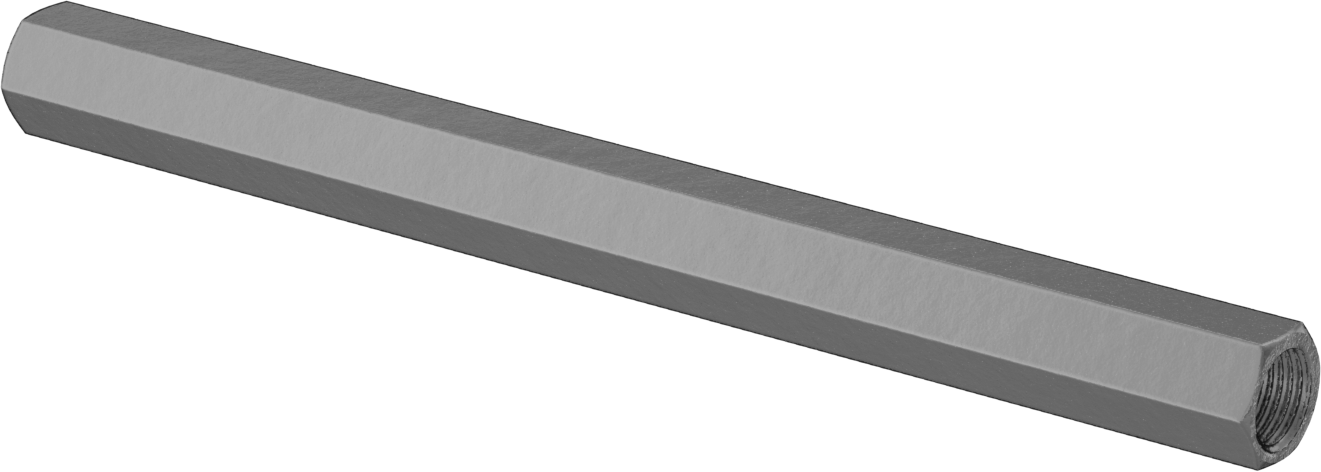 Karbon Çelik Gerdirme Tipi Bağlantı Çubuğu, 6" Toplam Uzunluk, 3/8"-24 İç Diş