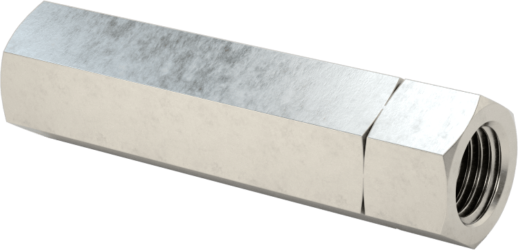 18-8 Paslanmaz Çelik Gerdirme Tipi Bağlantı Çubuğu, 2" Toplam Uzunluk, 3/8"-24 İç Diş