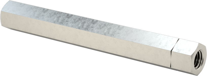18-8 Paslanmaz Çelik Gerdirme Tipi Bağlantı Çubuğu, 3" Toplam Uzunluk, 1/4"-28 İç Diş
