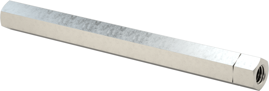 18-8 Paslanmaz Çelik Gerdirme Tipi Bağlantı Çubuğu, 4" Toplam Uzunluk, 1/4"-28 İç Diş