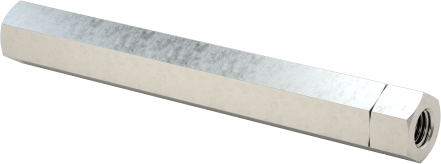 18-8 Paslanmaz Çelik Gerdirme Tipi Bağlantı Çubuğu, 4" Toplam Uzunluk, 5/16"-24 İç Diş