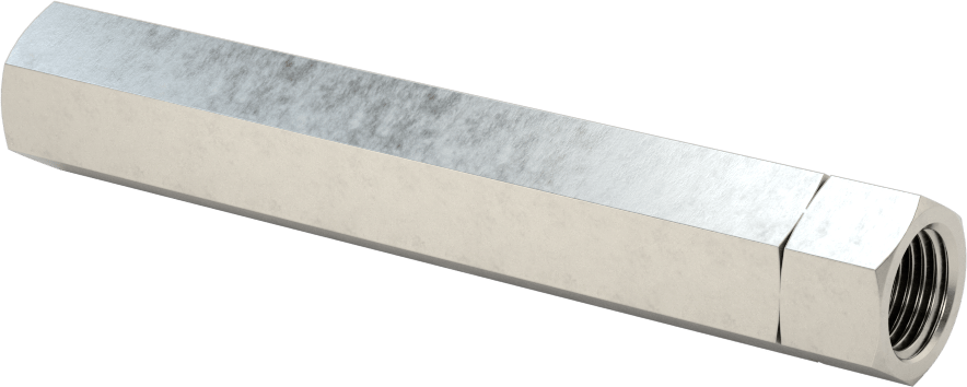 18-8 Paslanmaz Çelik Gerdirme Tipi Bağlantı Çubuğu, 4" Toplam Uzunluk, 1/2"-20 İç Diş