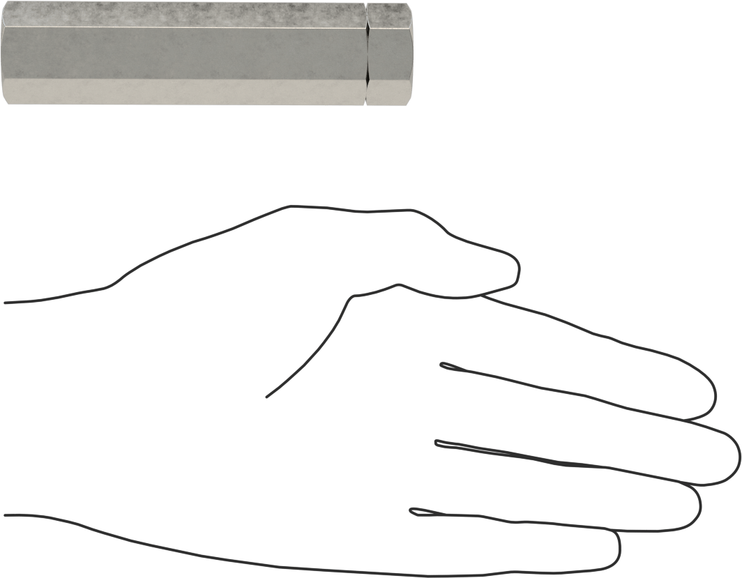 18-8 Paslanmaz Çelik Gerdirme Tipi Bağlantı Çubuğu, 4" Toplam Uzunluk, 5/8"-18 İç Diş