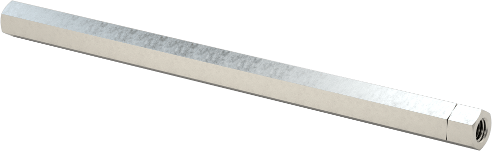 18-8 Paslanmaz Çelik Gerdirme Tipi Bağlantı Çubuğu, 6" Toplam Uzunluk, 1/4"-28 İç Diş