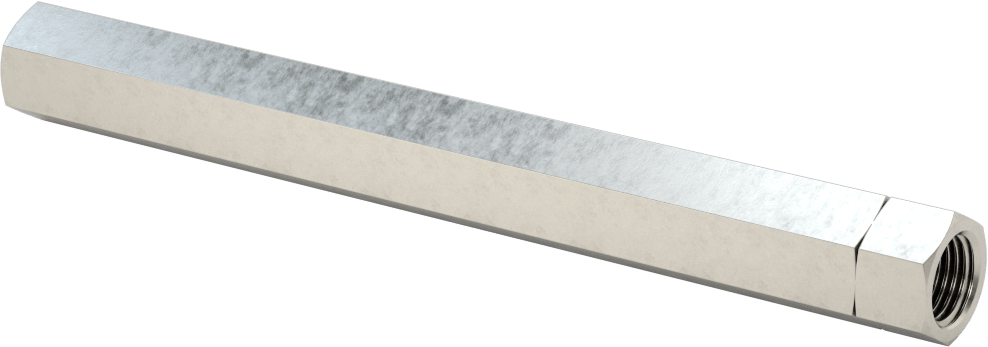 18-8 Paslanmaz Çelik Gerdirme Tipi Bağlantı Çubuğu, 6" Toplam Uzunluk, 1/2"-20 İç Diş