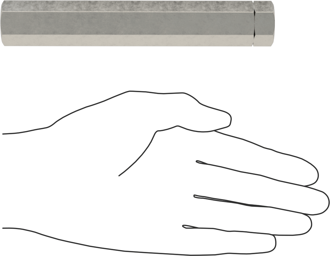 18-8 Paslanmaz Çelik Gerdirme Tipi Bağlantı Çubuğu, 6" Toplam Uzunluk, 5/8"-18 İç Diş