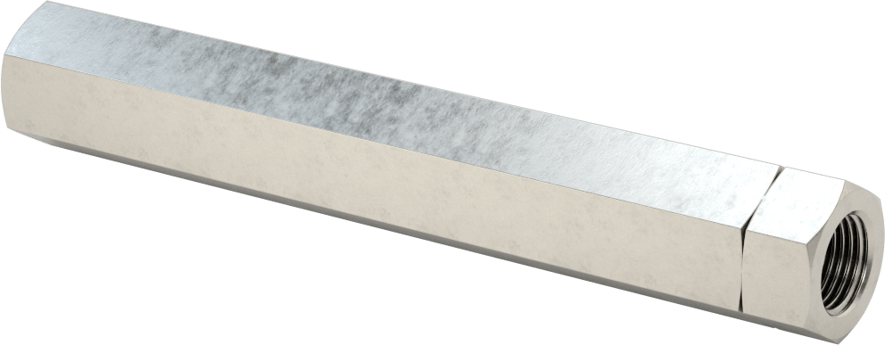 18-8 Paslanmaz Çelik Gerdirme Tipi Bağlantı Çubuğu, 6" Toplam Uzunluk, 5/8"-18 İç Diş