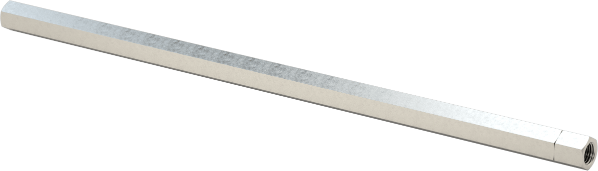 18-8 Paslanmaz Çelik Gerdirme Tipi Bağlantı Çubuğu, 12 inç Toplam Uzunluk, 3/8"-24 İç Diş