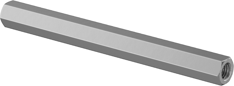 Alüminyum Gerdirme Tipi Bağlantı Çubuğu, 4" Toplam Uzunluk, 1/4"-28 İç Diş