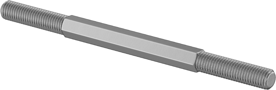 Alüminyum Gerdirme Tipi Bağlantı Çubuğu, 1/4"-28 Diş Boyutu, 4" Toplam Uzunluk