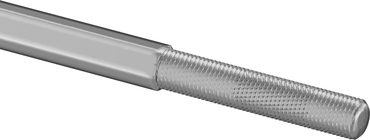 Alüminyum Gerdirme Tipi Bağlantı Çubuğu, 3/8"-24 Diş Boyutu, 18" Toplam Uzunluk