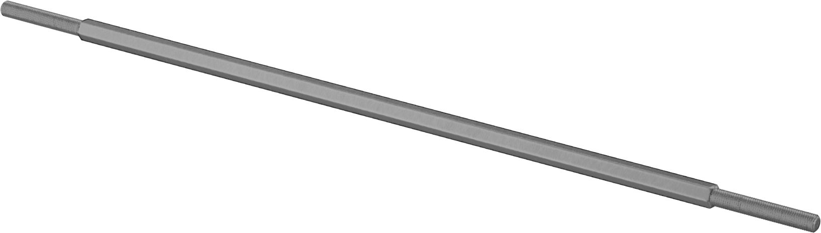 Karbon Çelik Gerdirme Tipi Bağlantı Çubuğu, 3/8"-24 Diş Boyutu, 18" Toplam Uzunluk
