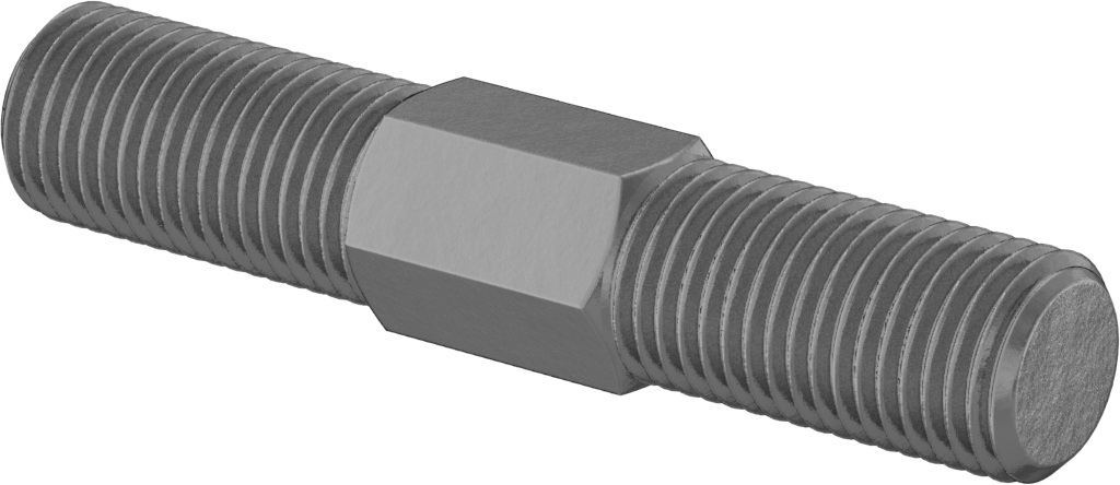 Karbon Çelik Gerdirme Tipi Bağlantı Çubuğu, 3/8"-24 Diş Boyutu, 2" Toplam Uzunluk