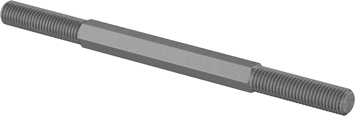 Karbon Çelik Gerdirme Tipi Bağlantı Çubuğu, 1/4"-28 Diş Boyutu, 4" Toplam Uzunluk