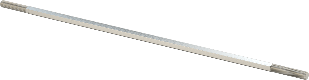 18-8 Paslanmaz Çelik Gerdirme Tipi Bağlantı Çubuğu, 1/4"-28 Diş Boyutu, 12 inç Toplam Uzunluk