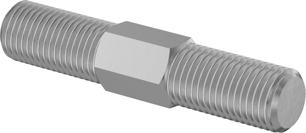 18-8 Paslanmaz Çelik Gerdirme Tipi Bağlantı Çubuğu, 3/8"-24 Diş Boyutu, 2" Toplam Uzunluk