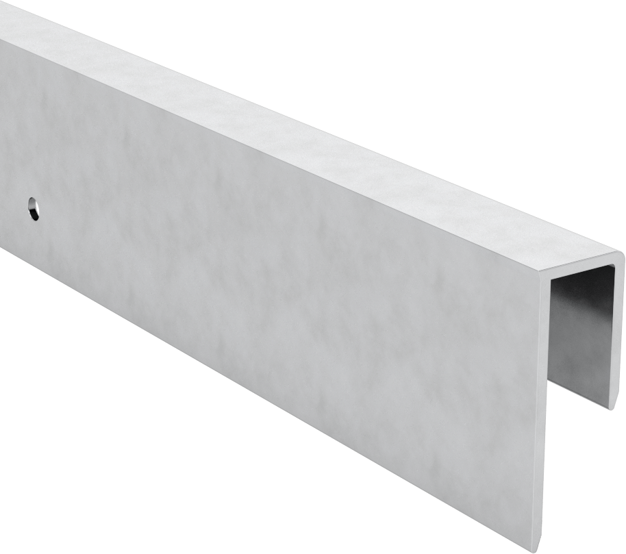 Kenar Kesme, Alüminyum, 21/64" İç Genişlik, 1-11/64" Dış Yükseklik, 6 Fit Uzunluk