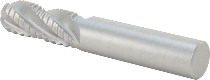Kaba İşleme Kobalt Çelik Küresel Uçlu Freze, 4 Kanallı, 1/2" Freze Çapı, 1-1/4" Kesme Uzunluğu
