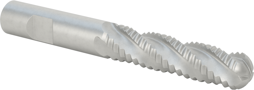 Kaba İşleme Kobalt Çelik Küresel Uçlu Freze, 4 Kanallı, 1/2" Freze Çapı, 2" Kesme Uzunluğu