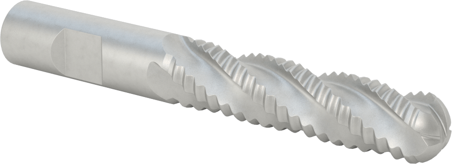 Kaba İşleme Kobalt Çelik Küresel Uçlu Freze, 4 Kanallı, 5/8" Freze Çapı, 2-1/2" Kesme Uzunluğu