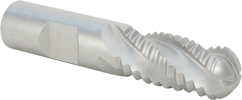 Kaba İşleme Kobalt Çelik Küresel Uçlu Freze, 4 Kanallı, 3/4" Freze Çapı, 1-5/8" Kesme Uzunluğu