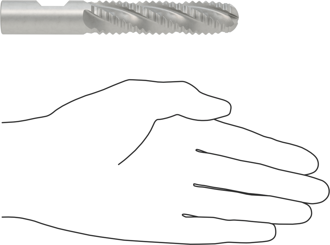Kaba İşleme Kobalt Çelik Küresel Uçlu Freze, 4 Kanallı, 3/4" Freze Çapı, 3" Kesim Uzunluğu