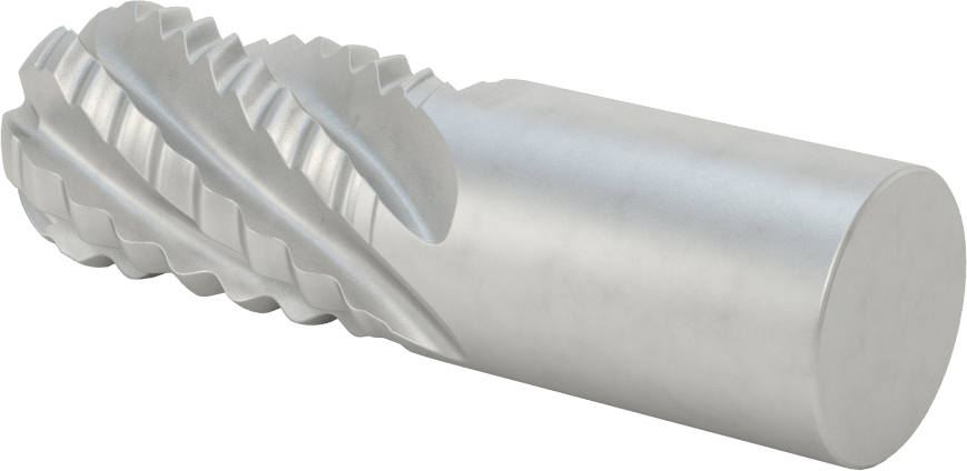 Kaba İşleme Kobalt Çelik Küresel Uçlu Freze, 6 Yivli, 1-1/4" Freze Çapı, 2" Kesme Uzunluğu
