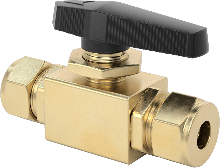 Yor-Lok Bağlantı Parçaları ile Panele Monte Açma/Kapama Vanası, 3/4" Dış Çaplı Boru için, Düz, PTFE Contalı Pirinç Gövde