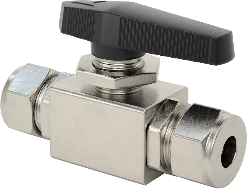 Yor-Lok Bağlantı Parçaları ile Panele Monte Açma/Kapama Vanası, 3/4" Dış Çaplı Boru için, Düz, PTFE Contalı 316 Paslanmaz Çelik Gövde