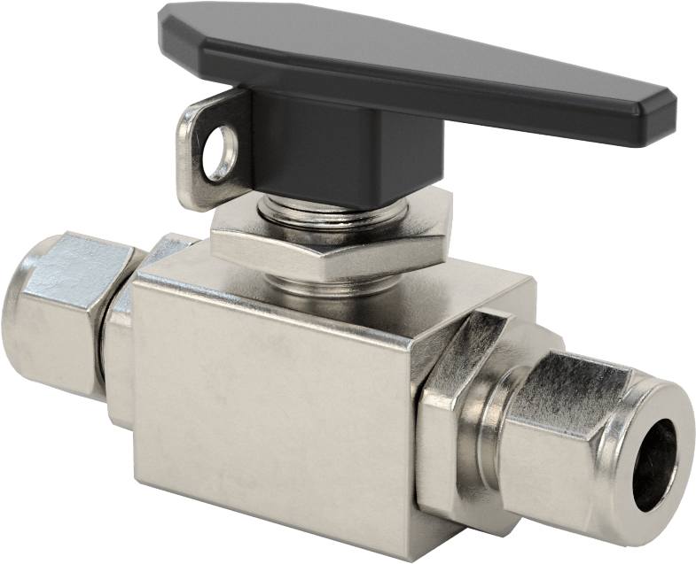 Yor-Lok Bağlantı Parçaları ile Panele Monte Açma/Kapama Vanası, 1/2" Boru Dış Çapı için, Kilitlenebilir, PTFE Contalı 316 Paslanmaz Çelik Gövde