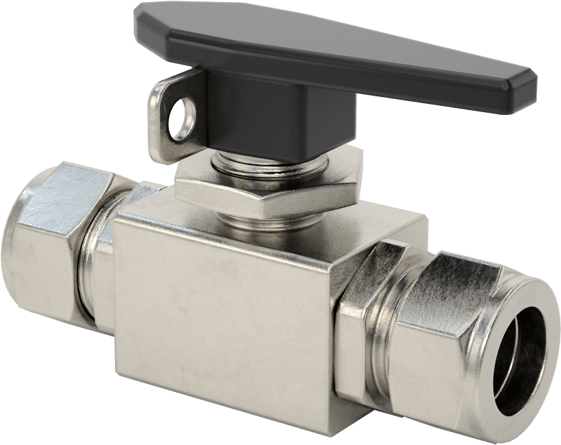 Yor-Lok Bağlantı Parçaları ile Panele Monte Açma/Kapama Vanası, 3/4" Dış Çaplı Boru için, Kilitlenebilir, PTFE Contalı 316 Paslanmaz Çelik Gövde