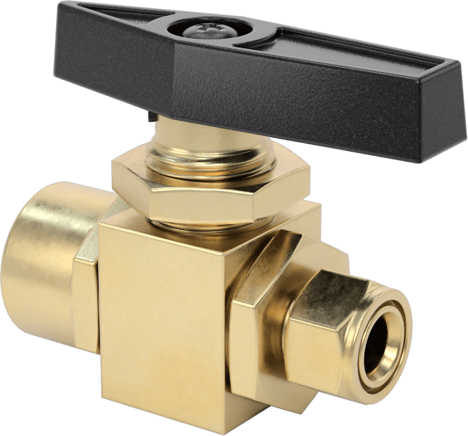 Yor-Lok Bağlantı Parçaları ile Panele Monte Açma/Kapama Vanası, 1/4" Boru Dış Çapı x 1/4 NPT Dişi için