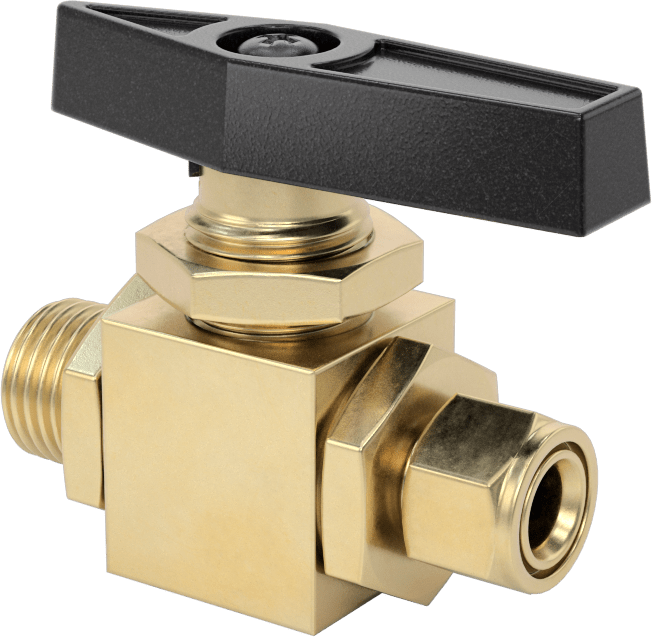 Yor-Lok Bağlantı Parçaları ile Panele Monte Açma/Kapama Vanası, 1/4" Boru Dış Çapı x 1/4 NPT Erkek için