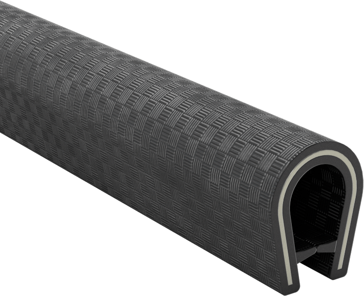 Güçlendirilmiş Plastik Kenar Çıtası, 1/32“-1/8” Genişlik x 7/16" İç Yükseklik, Sepet Örgüsü