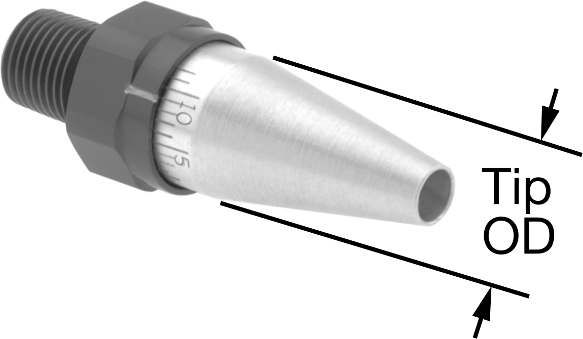 Alüminyum Ayarlanabilir Akışlı Hava Nozulu, 1/8 NPT Erkek Giriş